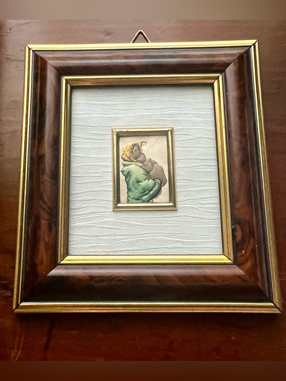 Vintage Italian 925 Silver Madonna & Child Framed Religious Wall Art Icon